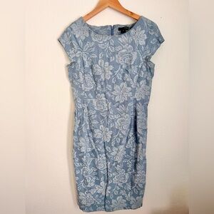 ICE Denim Chambray Floral Midi Dress Sz 10